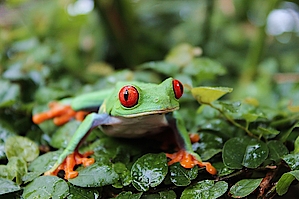 Rotaugen-Laubfrosch in der Biosphäre Potsdam